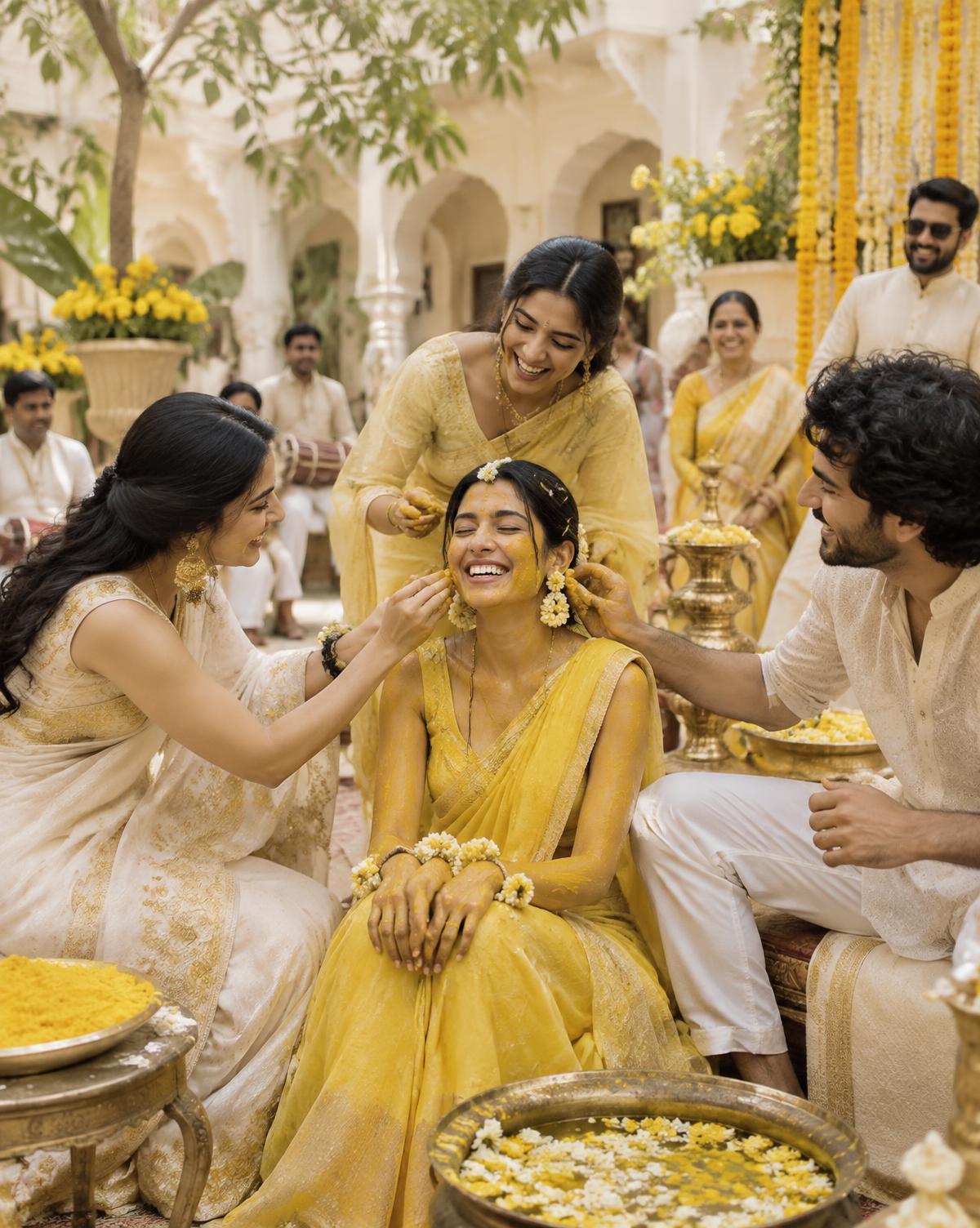 Joyful haldi celebration